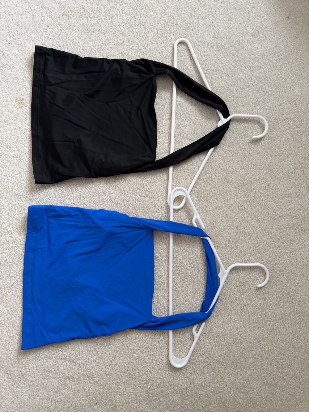Amazon Essentials Black & Royal Blue Halter Crop Tops (2-Pack)